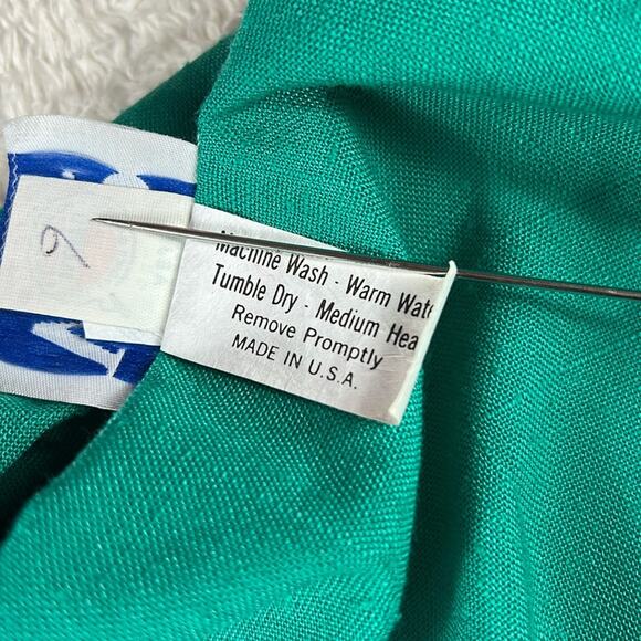 Vintage 80s VLP Plus teal button down power suit dress, size 24 - Picture 11 of 11